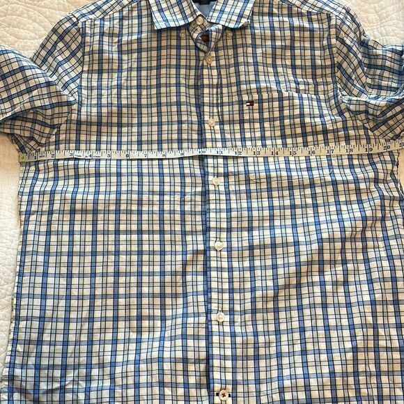 Tommy Hilfiger Men’s Plaid Button Down Sz Small Classic Preppy Blue Checked - Picture 4 of 10